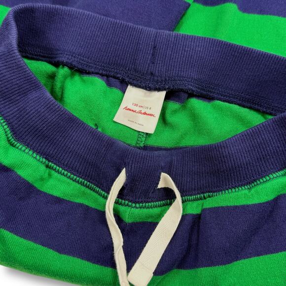 Hanna Andersson Navy Go Green Boys Rugby Knit Bold Stripe Shorts 8 Comfy Preppy - Picture 5 of 7